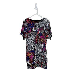 Trina Turk shirt dress colorful‎ artsy geometrric print fully lined pockets sz S
